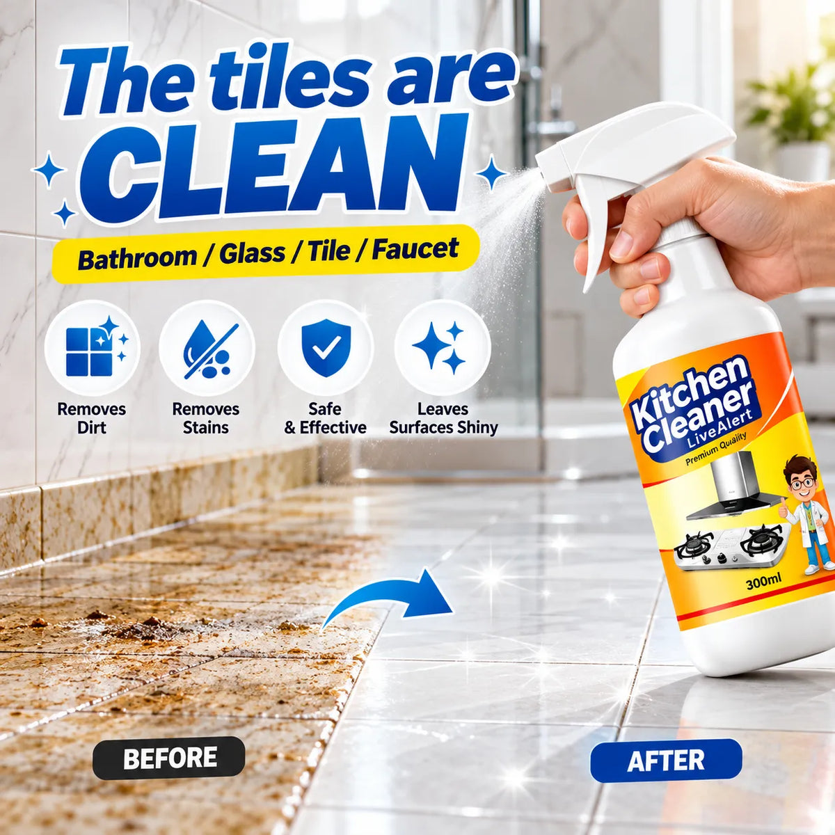 Best Kitchen Cleaner Spray 300ml – Oil & Grease Stain Remover